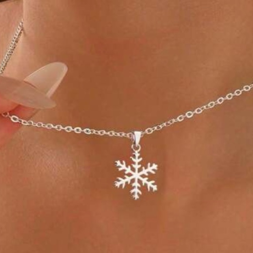 Dainty Silver Snowflake Necklace